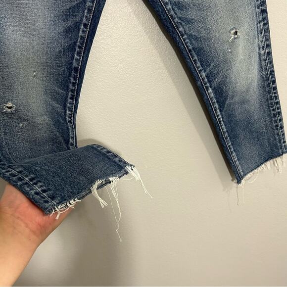 MOUSSY Rare Japanese Vintage Kelley Distressed Mid Rise Tapered Jeans Size 27 - Picture 3 of 12